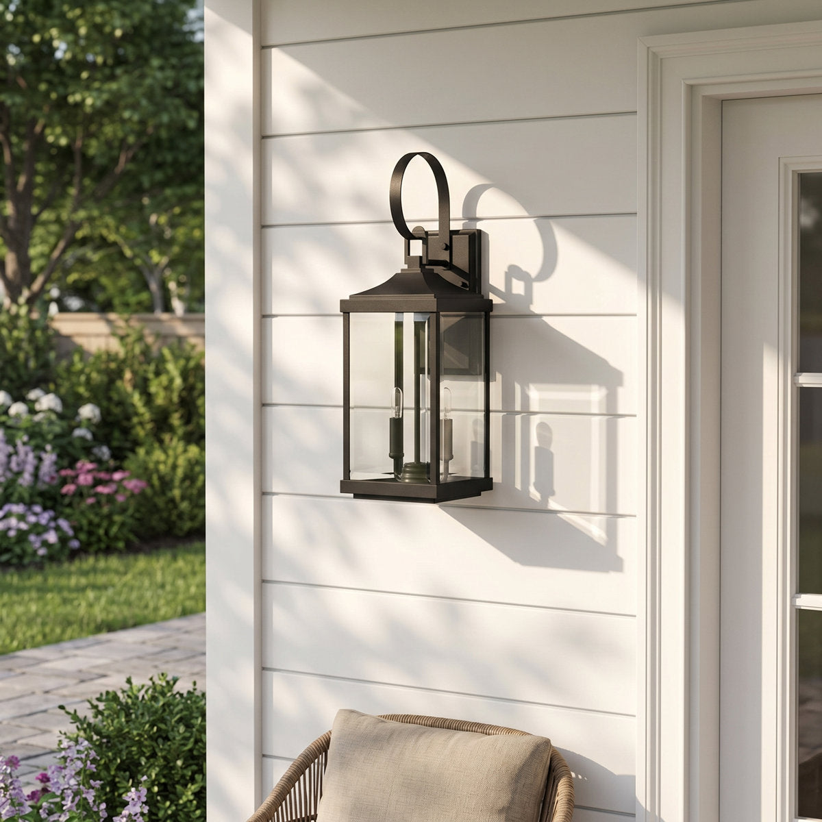 Crawley 2-Light Aluminum Outdoor Wall Lantern with Beveled Glass