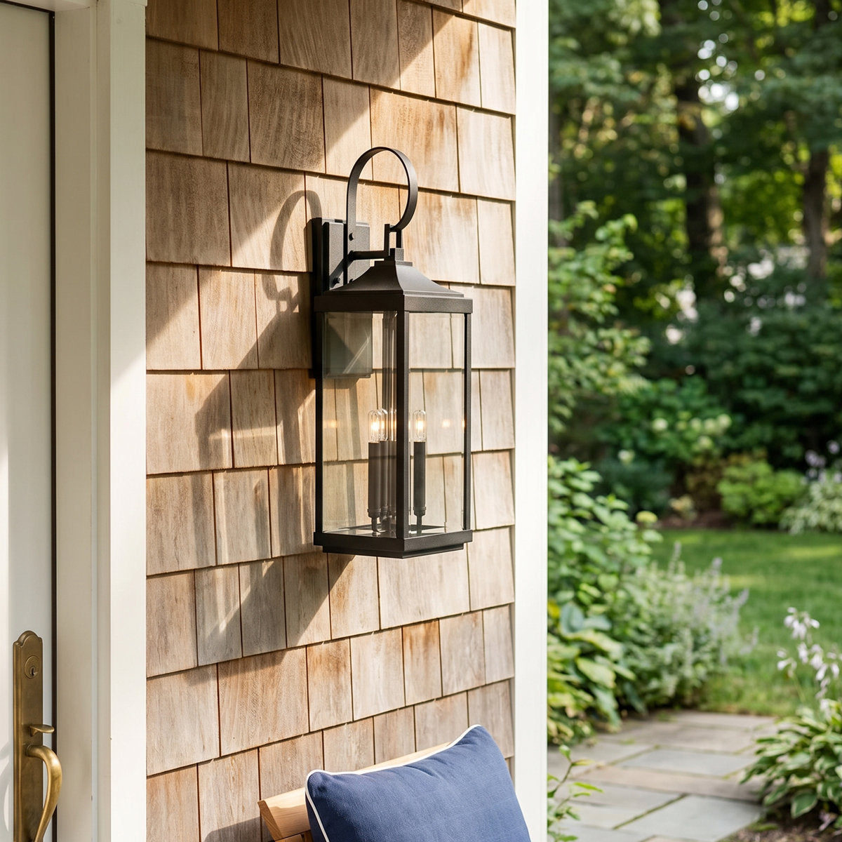 Crawley 3-Light Aluminum Outdoor Wall Lantern with Beveled Glass