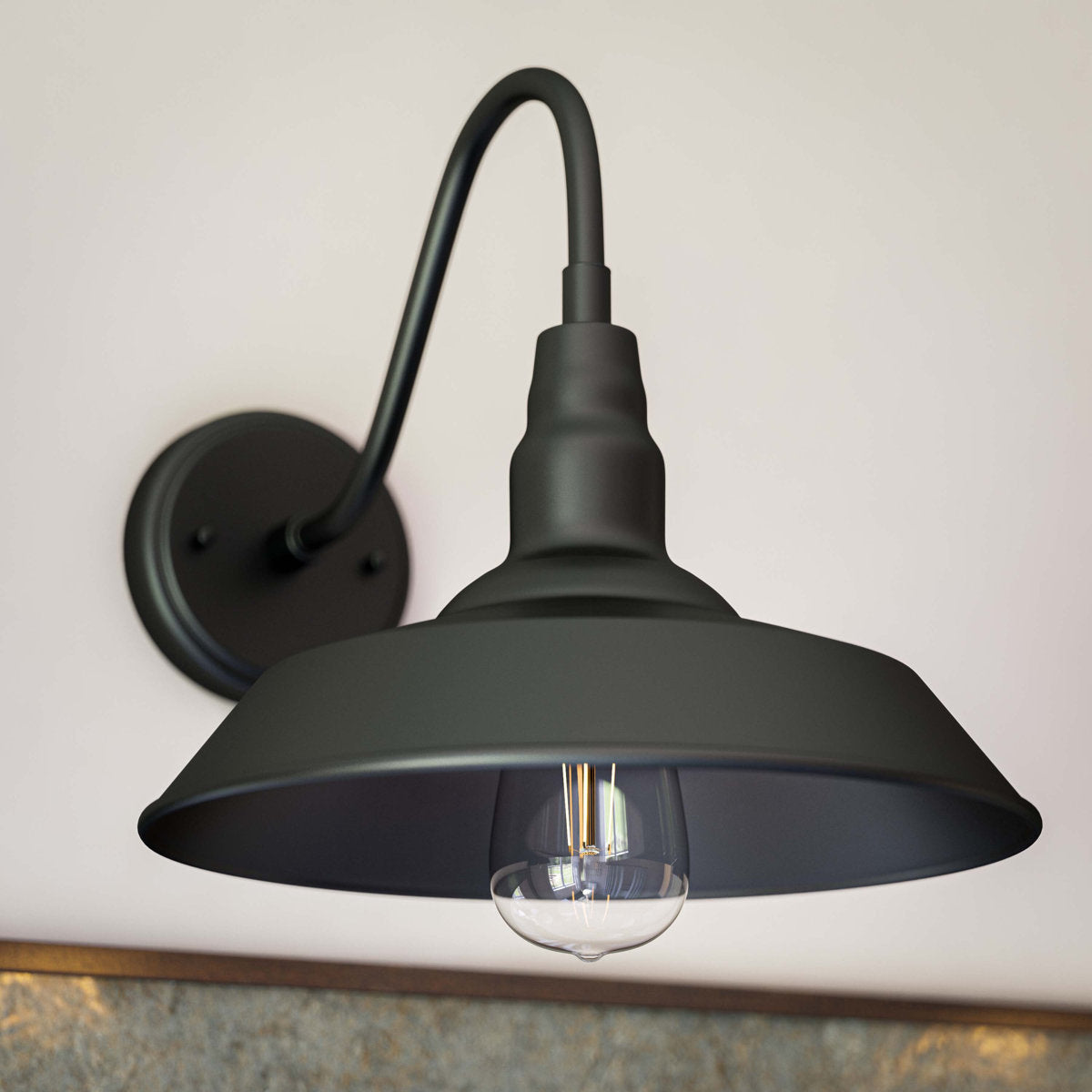 Dale 1-Light Exterior Wall Sconce - Black - Small