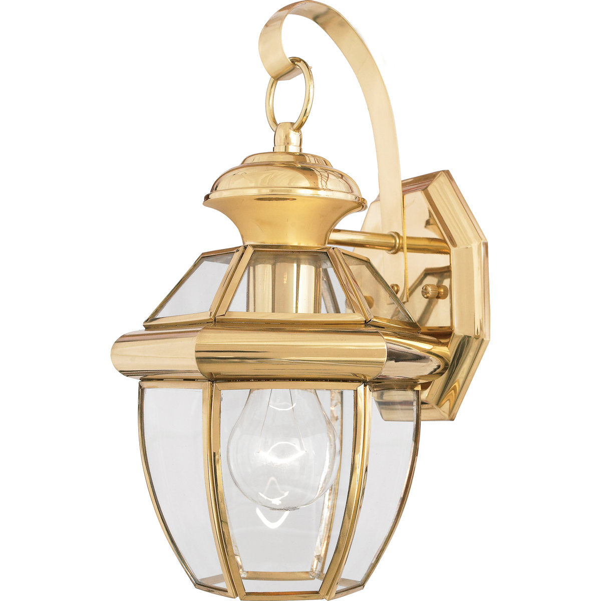 Newbury 1-Light Polished Brass Outdoor Wall Lantern