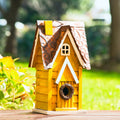 Strader Distressed Solid Wood Villa Decorative Outdoor Garden Birdhouse