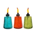 TIKI? Brand 6 Inch Table Torch Glass Red, Green and Blue (Set of 3)
